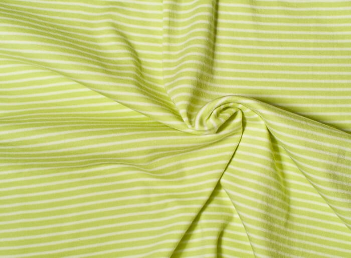 Bio Baumwolle Jersey Streifen weiß hellgrün