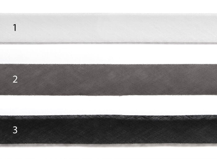30mm Baumwolle Schrägband offen schwarz weiß