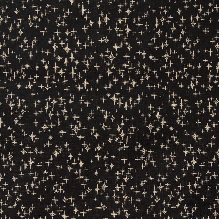 Wachstuch beschichtete Baumwolle schwarz mit Sternen