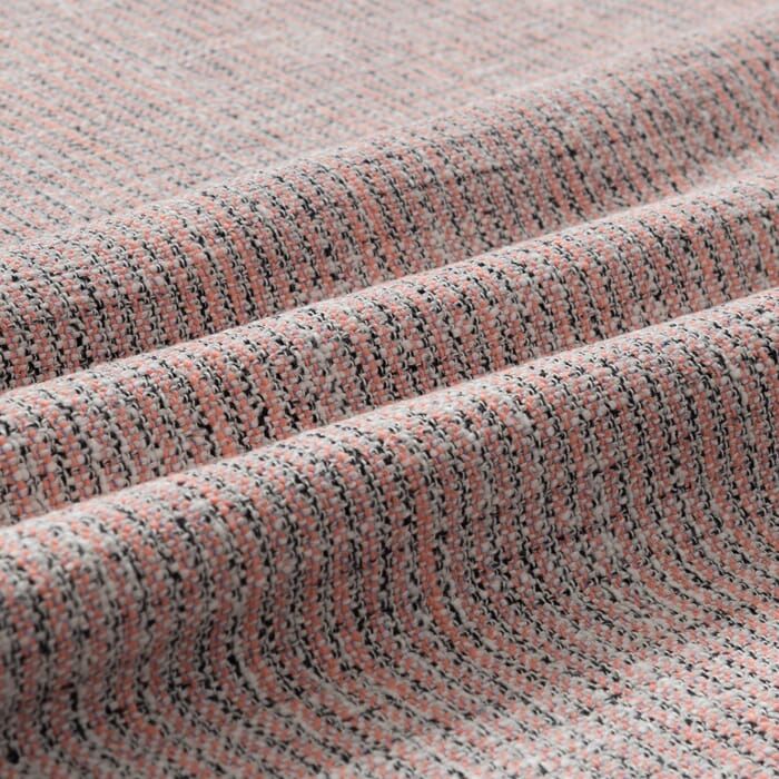 Baumwolle Leinen Tweed gestreift in rosa, weiß und schwarz