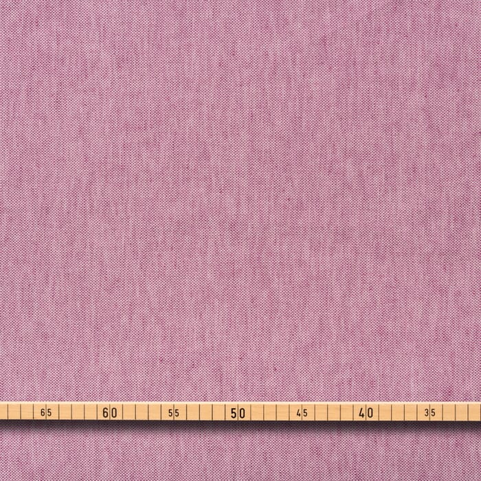 Leinen Baumwolle Piqué Chambray in pink und creme weiß 