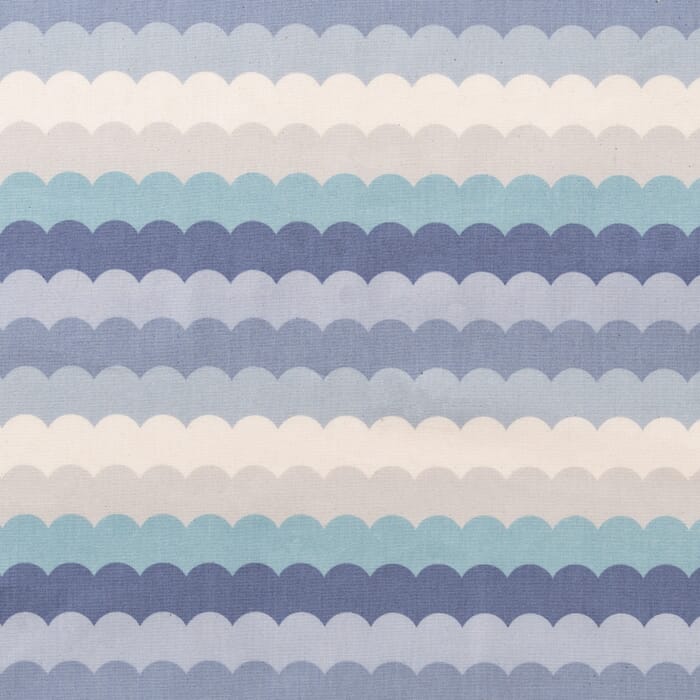 Baumwolle Canvas Wellenmuster grau blau