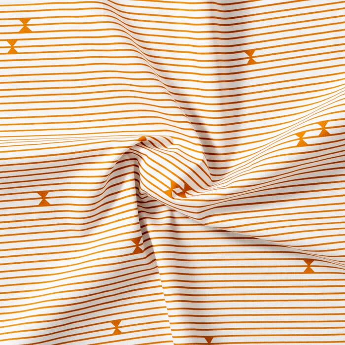 Baumwolle Popeline Querstreifen orange grafischen Akzenten