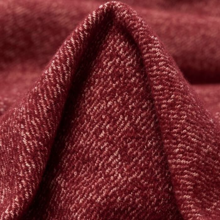 Tweed Schurwolle und Baumwolle rot natur