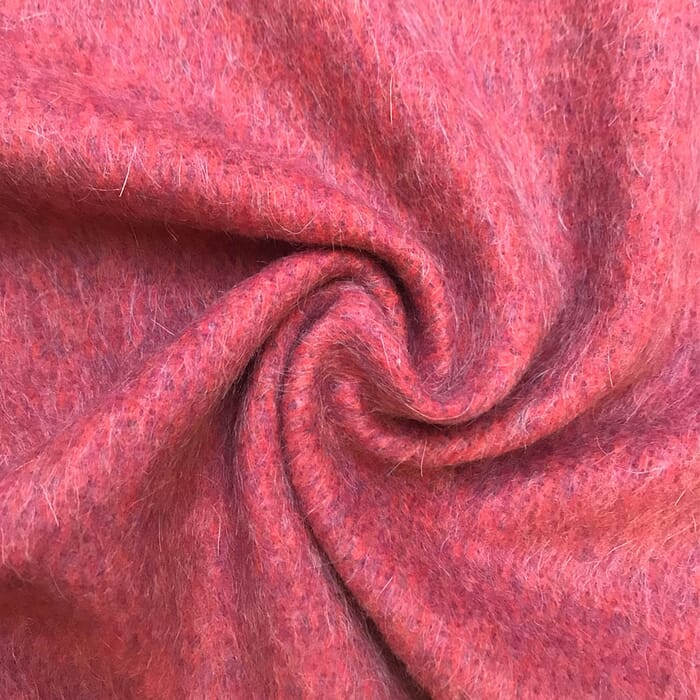 Wollstoff Tweed mit Mohair in purpurrot
