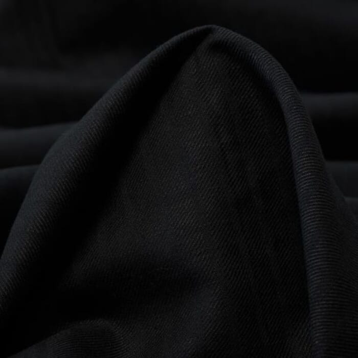 Webstoff Halbeinen schwarz mit eingewebten Streifen