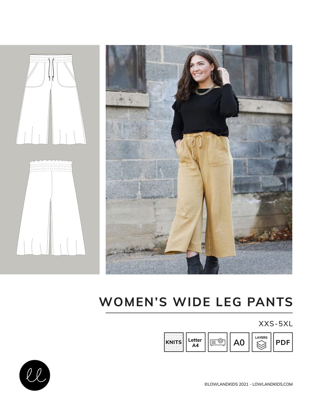 Wide Leg Pants for Women Pdf Pattern 