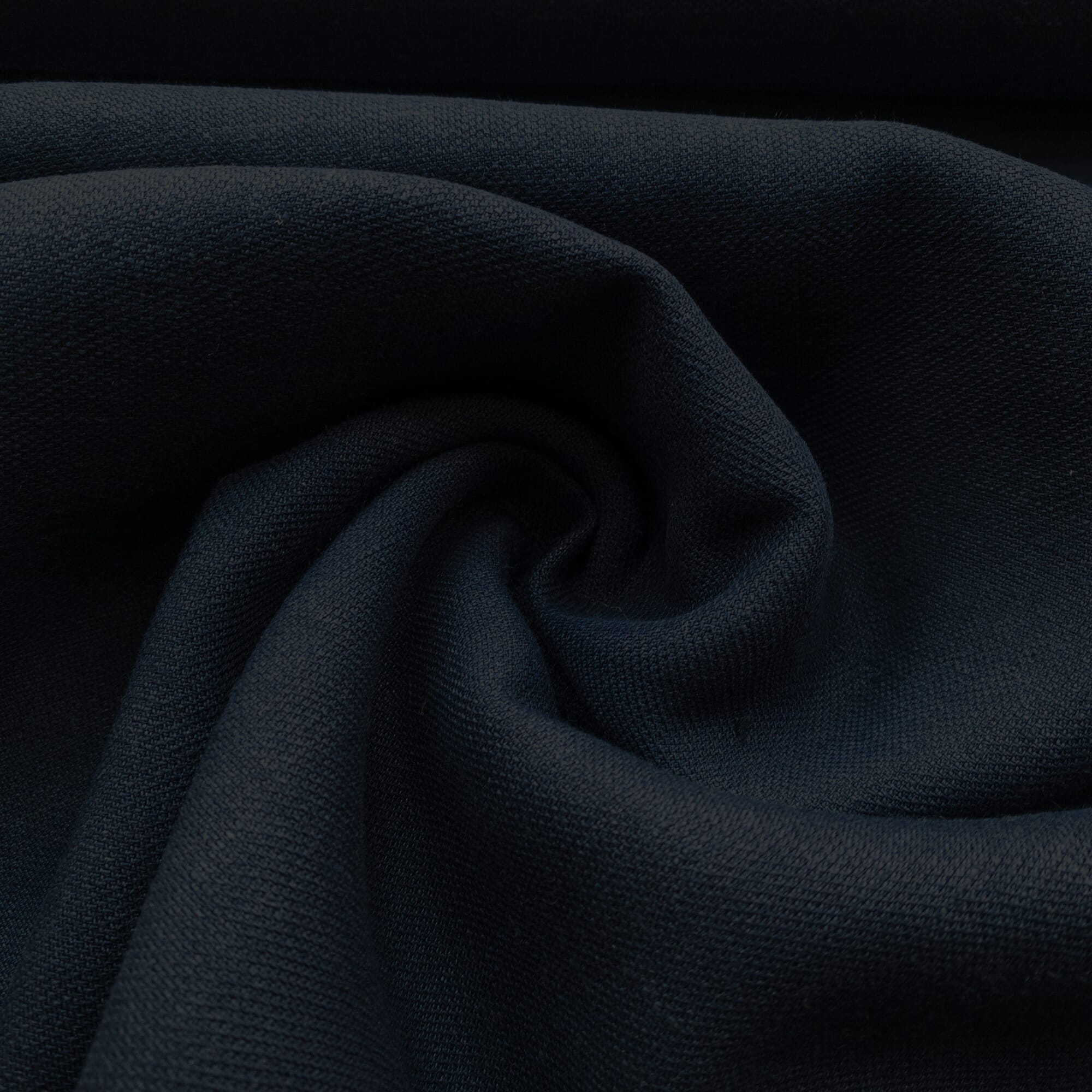 Leinen Stoff Blau Schwarz Baumwoll Musselin Leinenlook, Dunkelblau