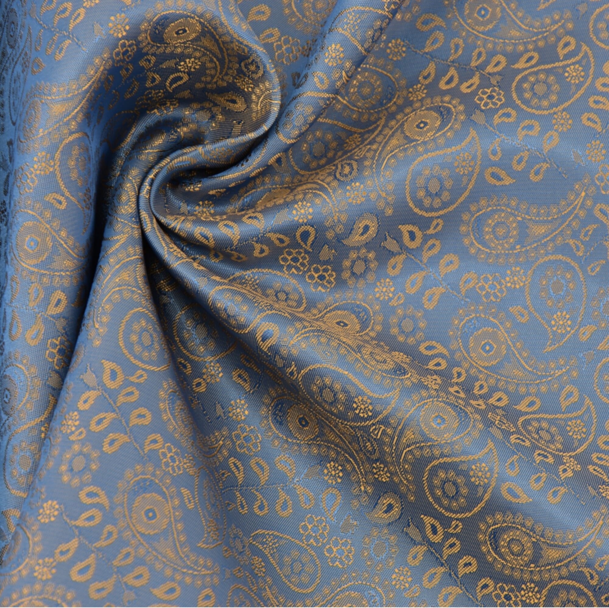 Paisley Jacquard changierend in blau und gelb