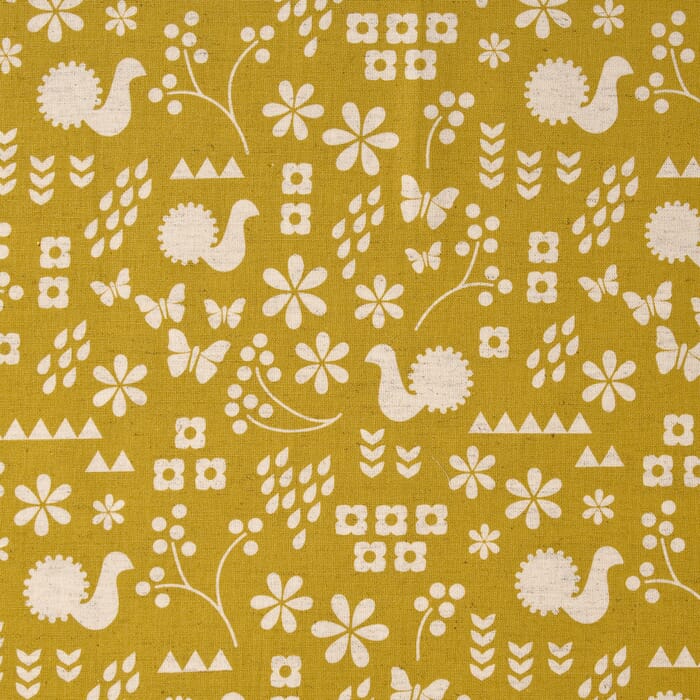 Baumwolle Leinen Canvas japanisch Bauernmuster gelb