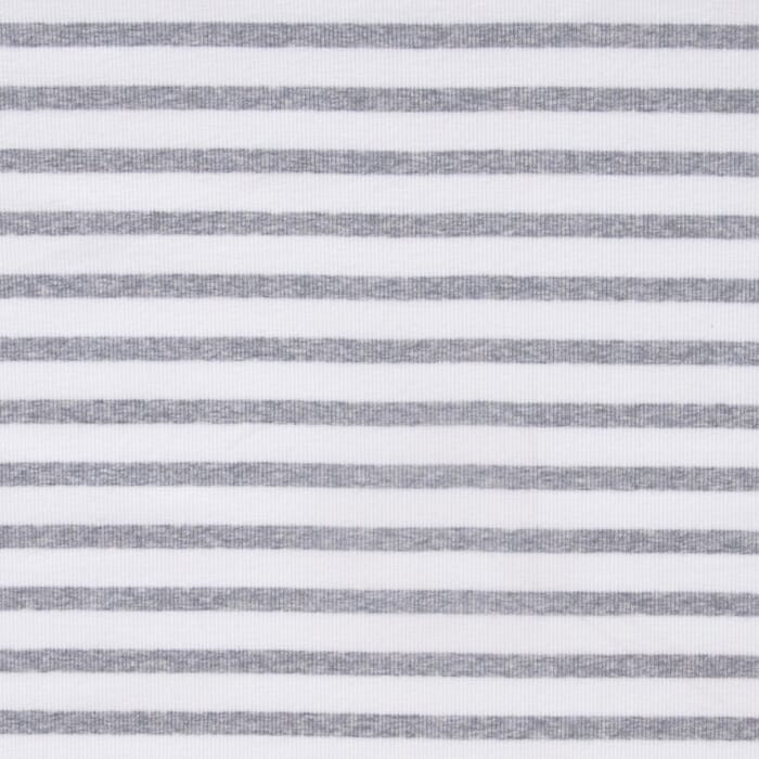 Baumwolle Rib Jersey Streifen in grau und weiß 