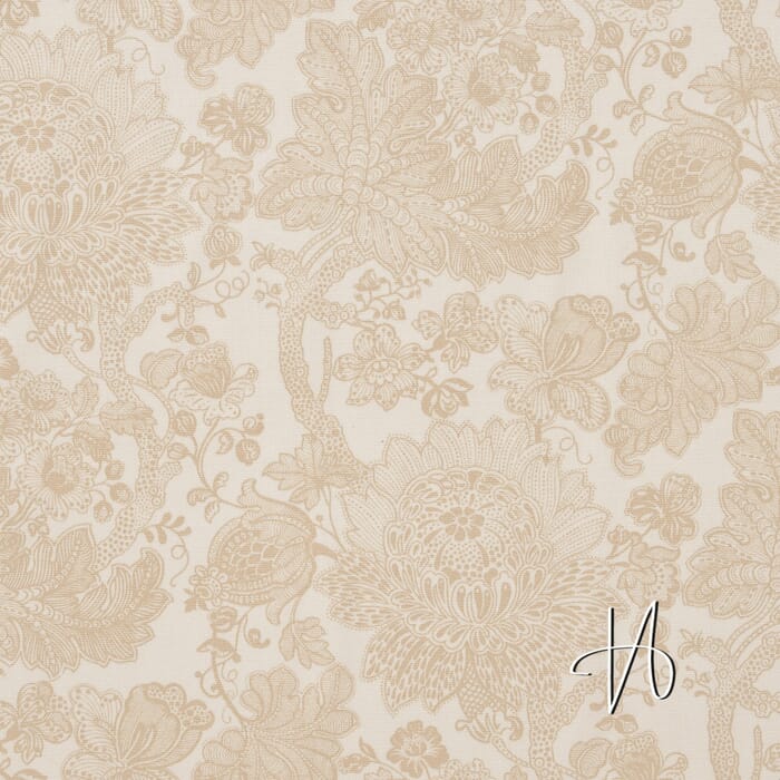 Baumwolle Canvas florales Muster in beige auf creme