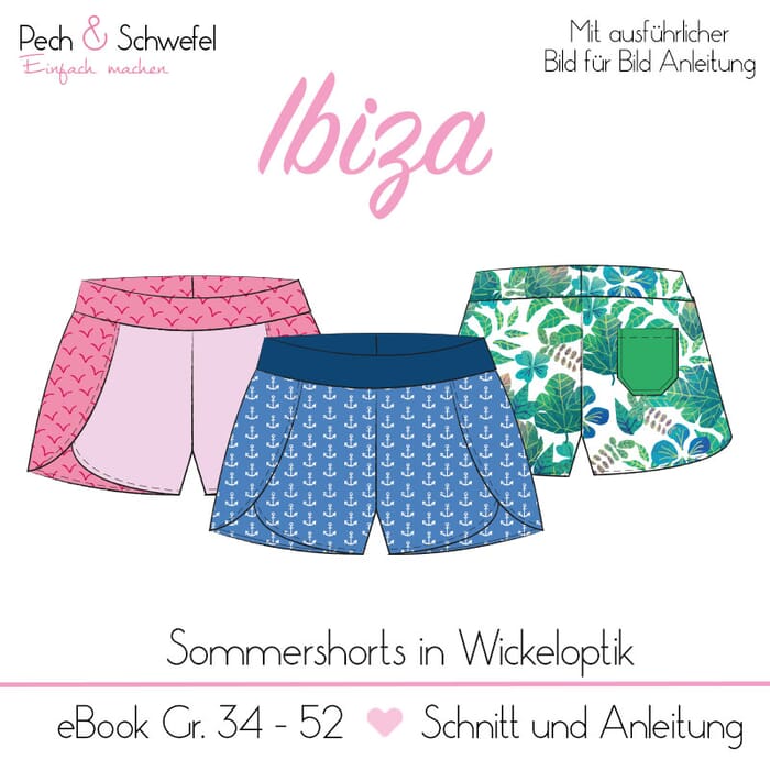 E-Book Damen Sommershorts “IBIZA” Gr. 34 – 52 