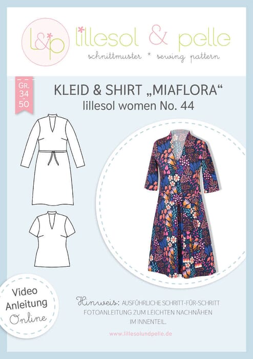 Papierschnittmuster, Kleid und Shirt 'Miaflora'