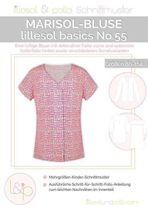 Papierschnittmuster lillesol basics No.55 Marisol-Bluse 